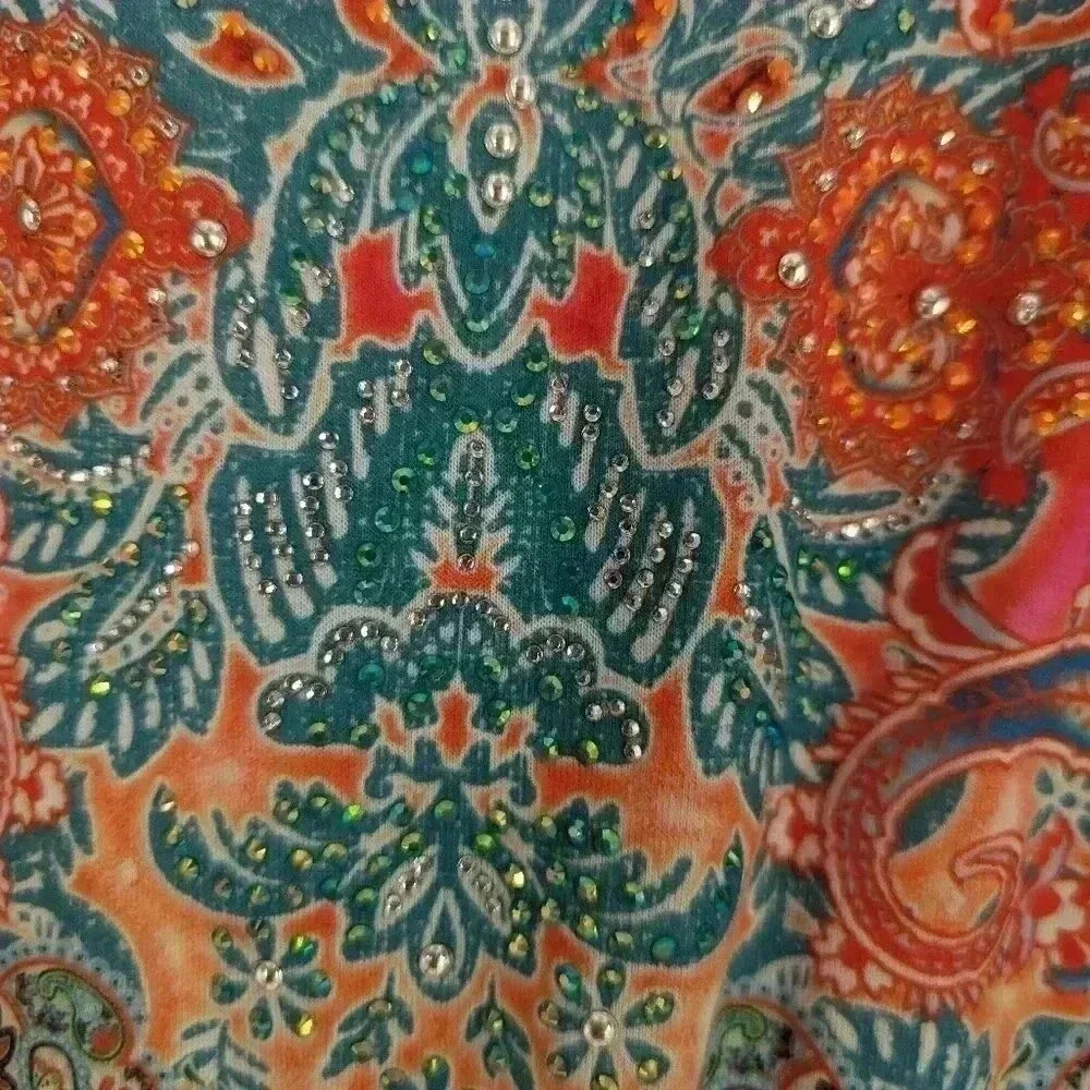 Closet Full  Size XXL Blouse Shirt Top Embellished Sharkbite hem - Picture 3 of 12